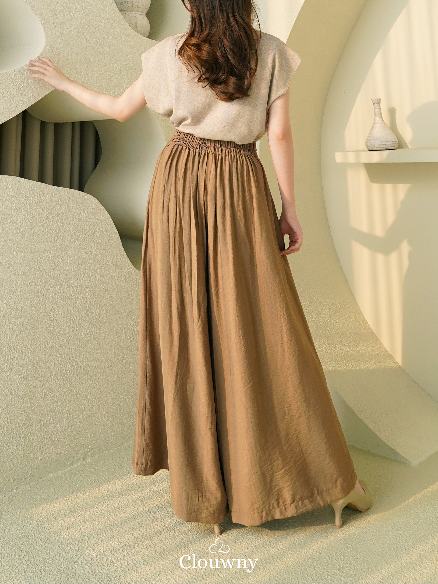 Yuni Cullotes Pants - Beige